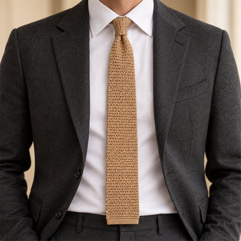 Cravate tricot de soie renardesque