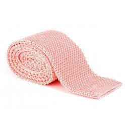 Cravate tricot de soie couleur saumon