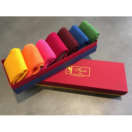 Boutons de manchettes  Semainier 7 paires de chaussettes Fil d'Ecosse unies