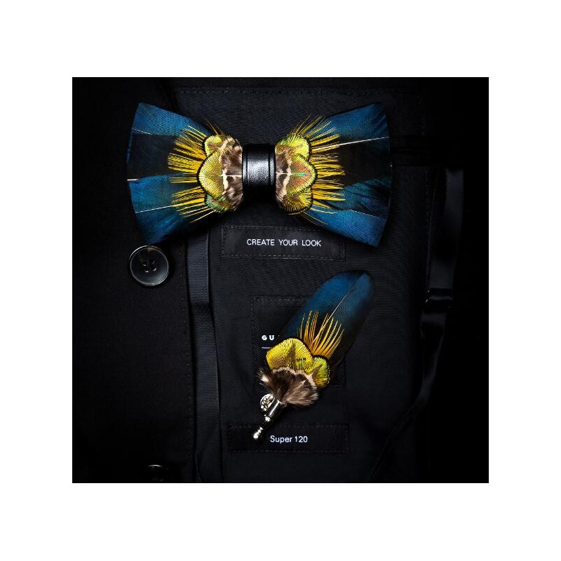 Plume assortie au noeud (attache pin's), vue 15