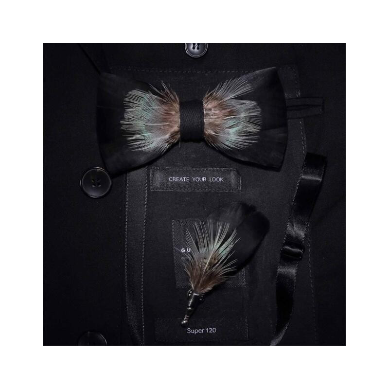 Plume assortie au noeud (attache pin's), vue 24